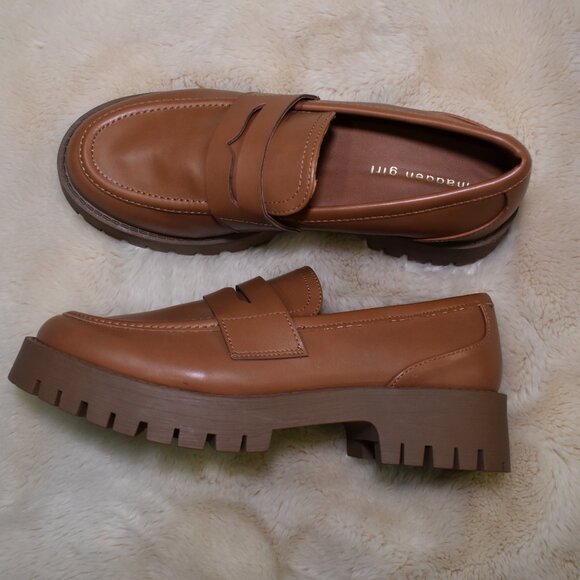 Steve Madden Harlee Brown Platform Slip-On Loafers Womens Size 8.5 Faux Leather - Picture 9 of 12